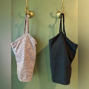 2 Althleta Girl athletic tanks size 14. Sold as set - marled purple + black.